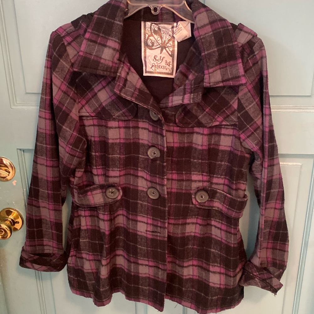 Hooded jacket by Self esteem. Lightweight & made of 100% cotton .Size XL. #3430.